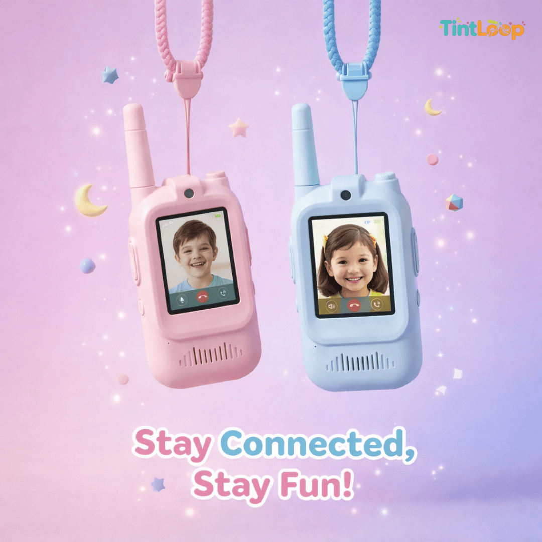 Kids Video Walkie Talkie Set | Real-Time HD Video & Audio | Pink & Blue Pair