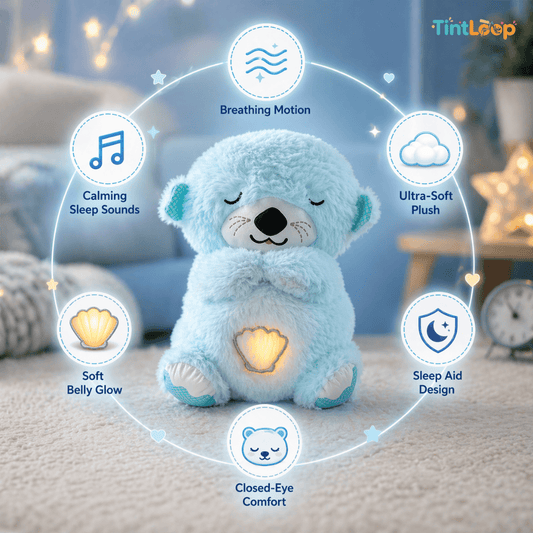 Breathing Teddy Bear Plush, Soft Glow, Sleep & Anxiety Relief