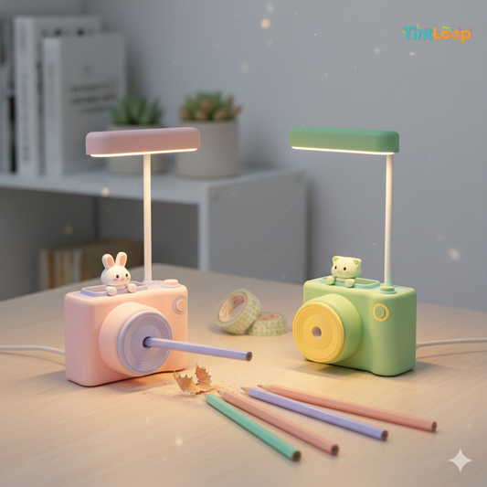 Cute Camera 2-in-1 LED Desk Lamp with Sharpener