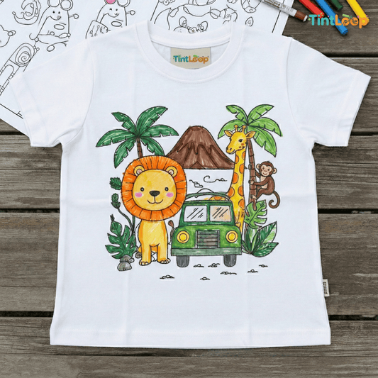 DIY Colouring T-Shirt Kit with 6 Washable Markers | Color, Wear, Wash & Repeat!