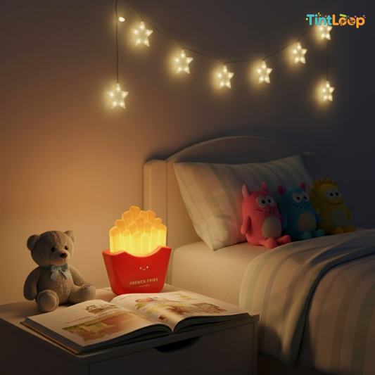 Cute French Fries LED Desk Lamp | Flexible Neck & USB Rechargeable