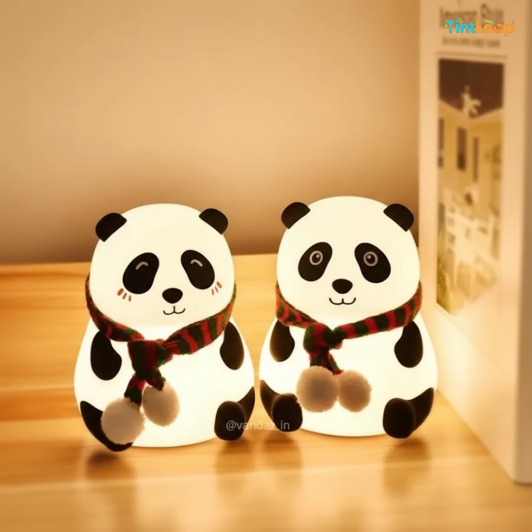 Cute Rechargeable Panda LED Night Light | Soft Silicone & Tap Control