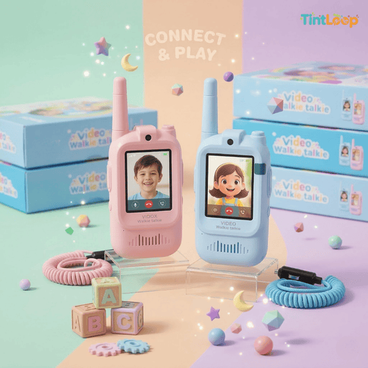 Kids Video Walkie Talkie Set | Real-Time HD Video & Audio | Pink & Blue Pair