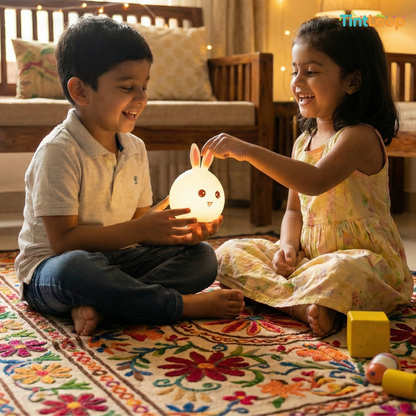 Rabbit Silicone LED Rechargeable Night Light – Tap Control | 7 Color Modes | Cute Bedside & Home Décor Light