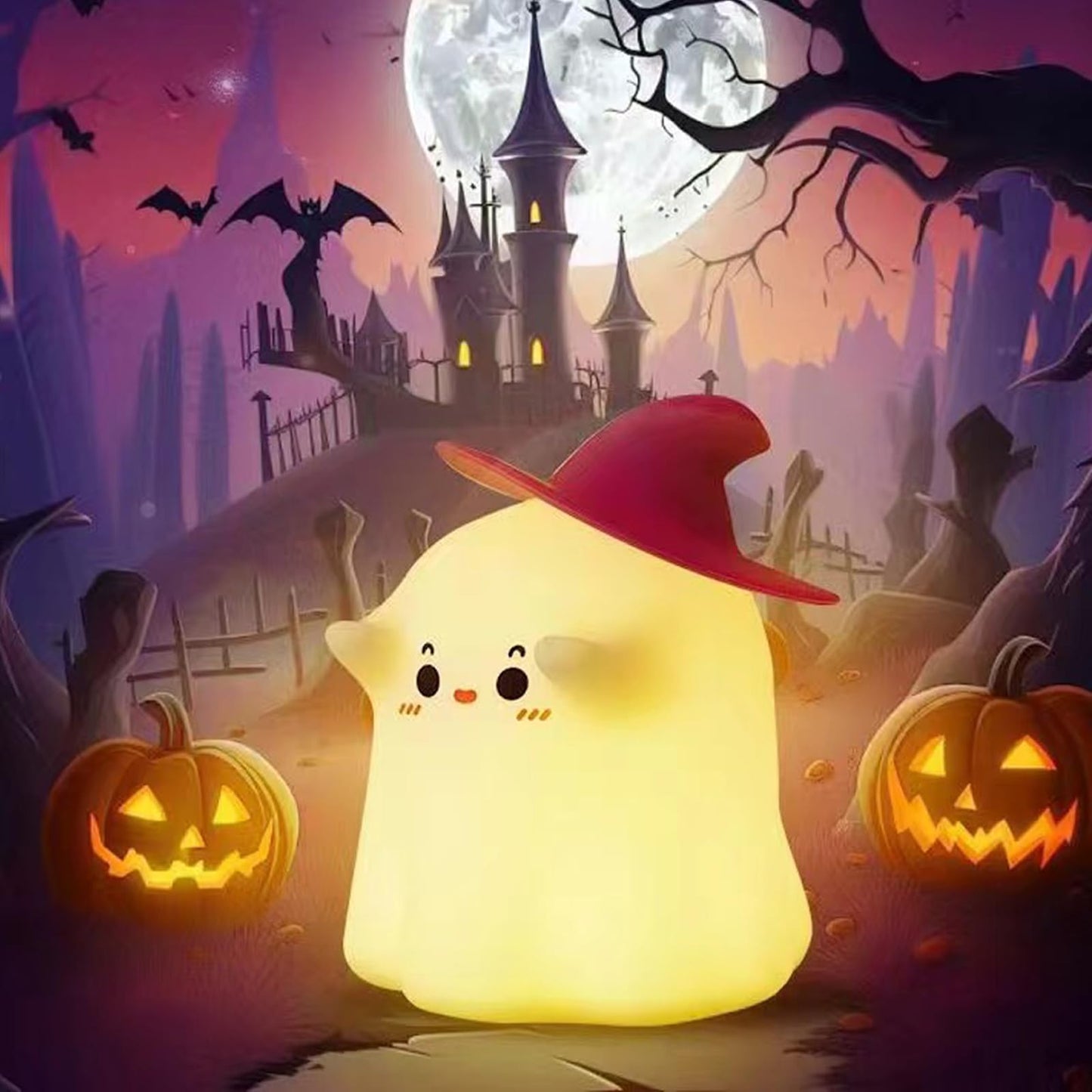 Cute Ghost Silicone Night Lamp for Gifting & Decor
