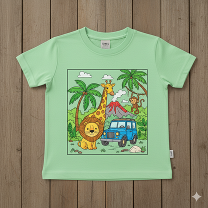 Kids DIY Jungle Safari Coloring T-Shirt – With Sketch Pens