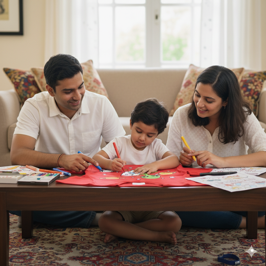 DIY Kids Coloring T-Shirt Kit with Washable Markers | Space Adventure Theme