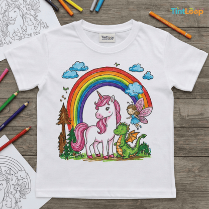 DIY Colouring T-Shirt Kit with 6 Washable Markers | Color, Wear, Wash & Repeat!