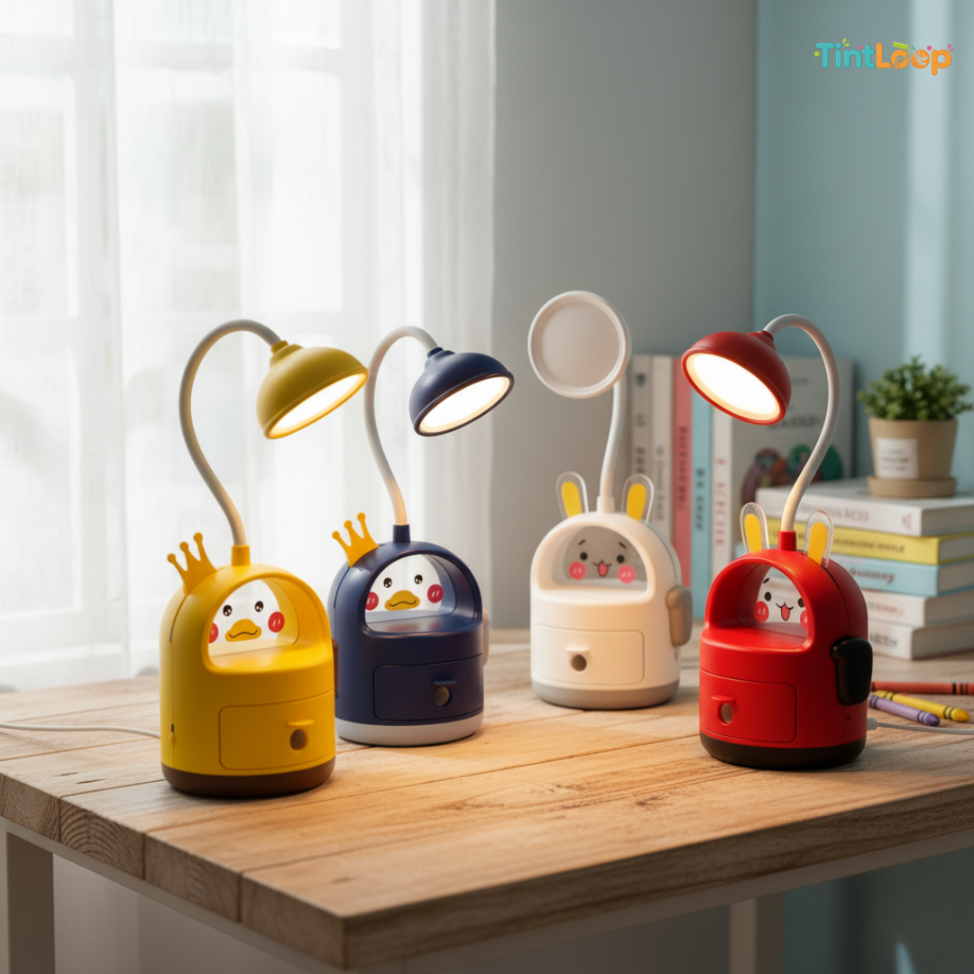 2-in-1 Rechargeable LED Bunny Desk Lamp with Sharpener