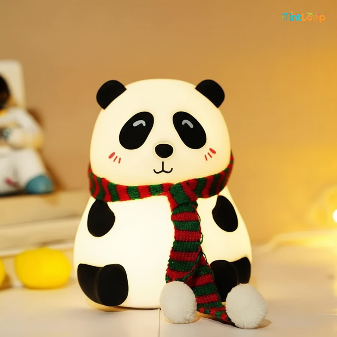 Cute Rechargeable Panda LED Night Light | Soft Silicone & Tap Control