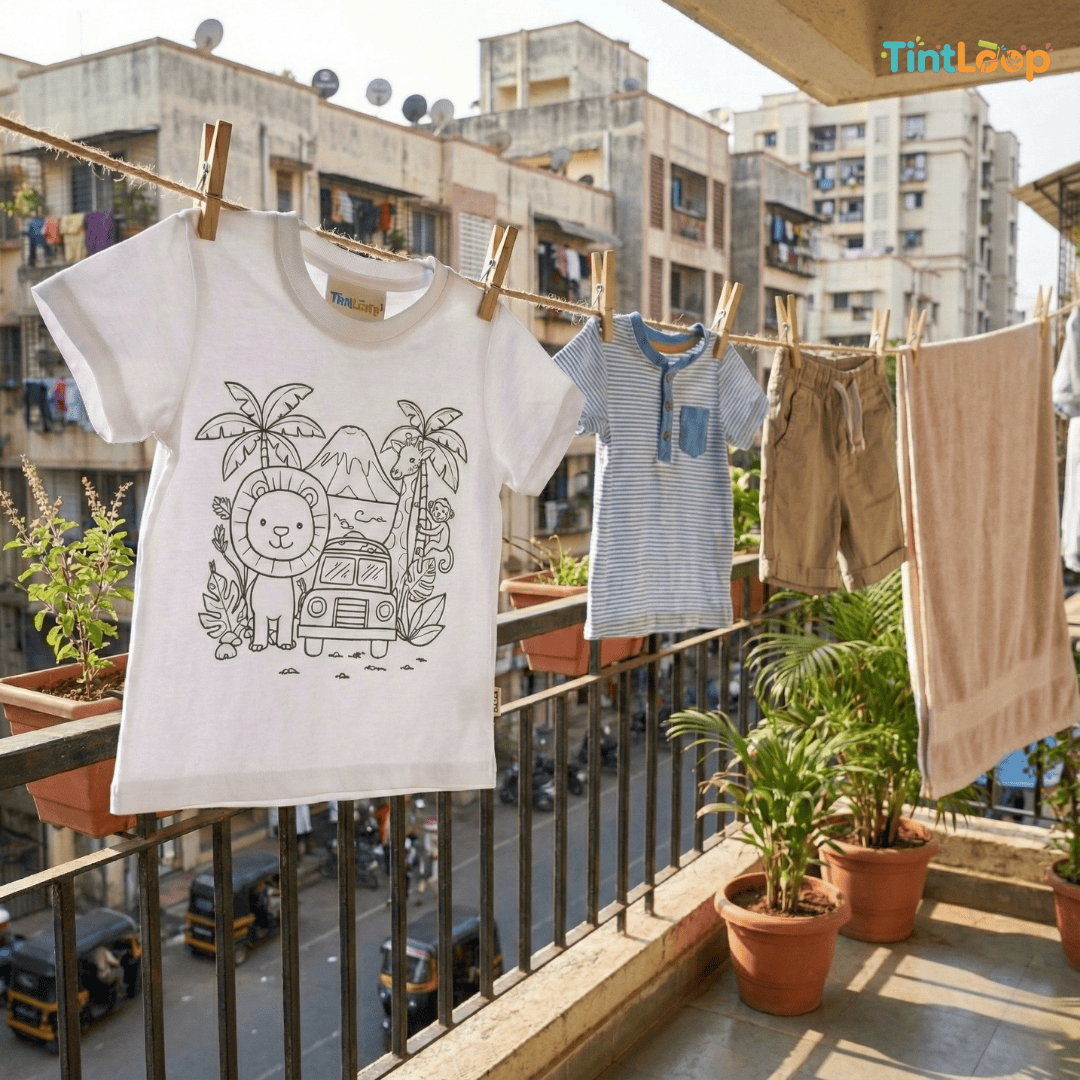 DIY Colouring T-Shirt Kit with 6 Washable Markers | Color, Wear, Wash & Repeat!