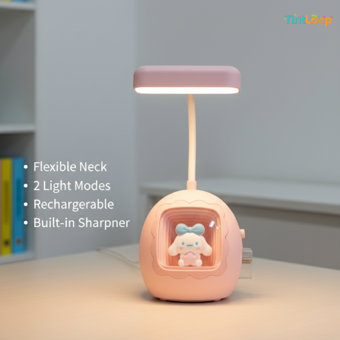 Infinity Glow Rechargeable LED Desk Lamp with Sharpener