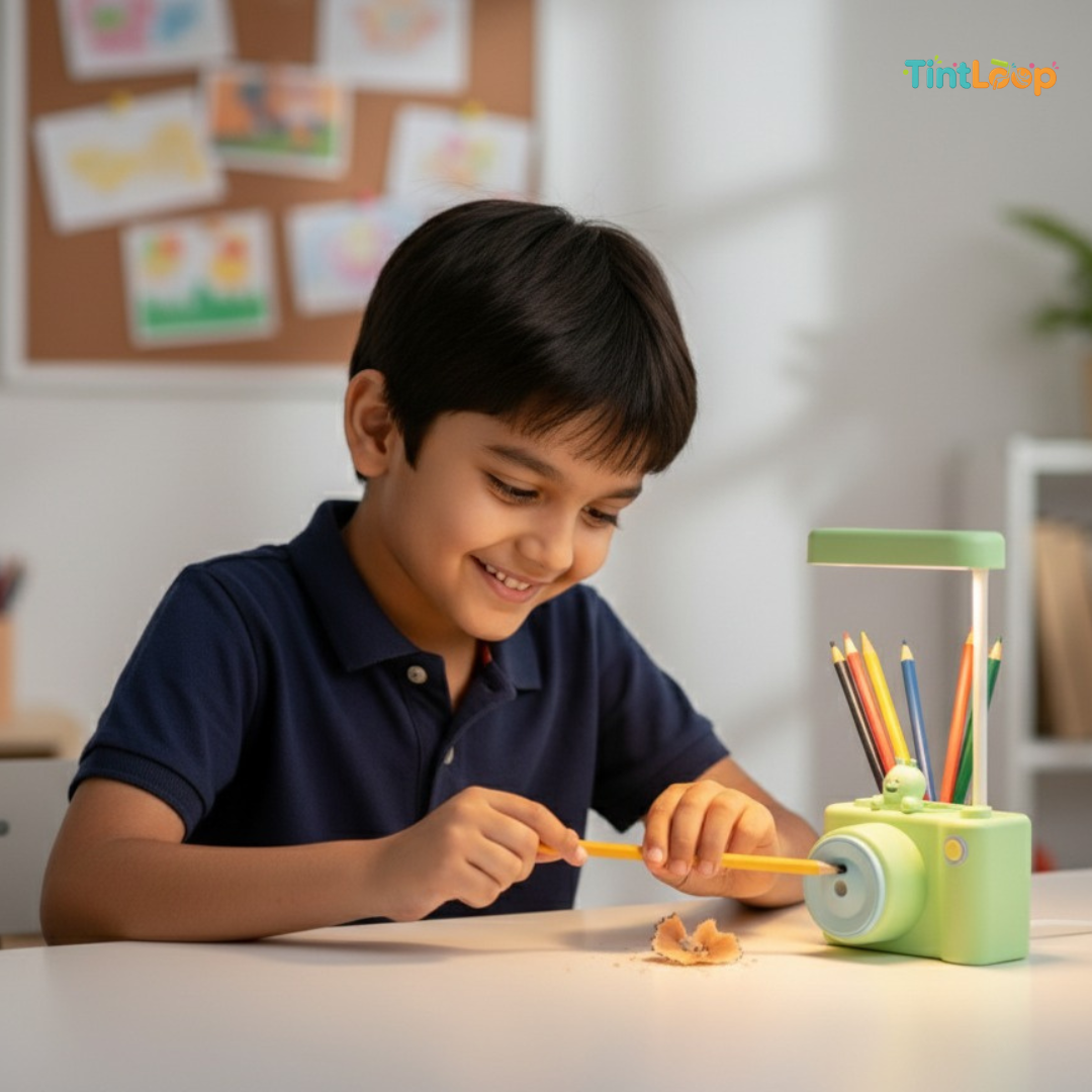 Cute Camera 2-in-1 LED Desk Lamp with Sharpener