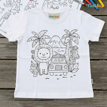 DIY Colouring T-Shirt Kit with 6 Washable Markers | Color, Wear, Wash & Repeat!