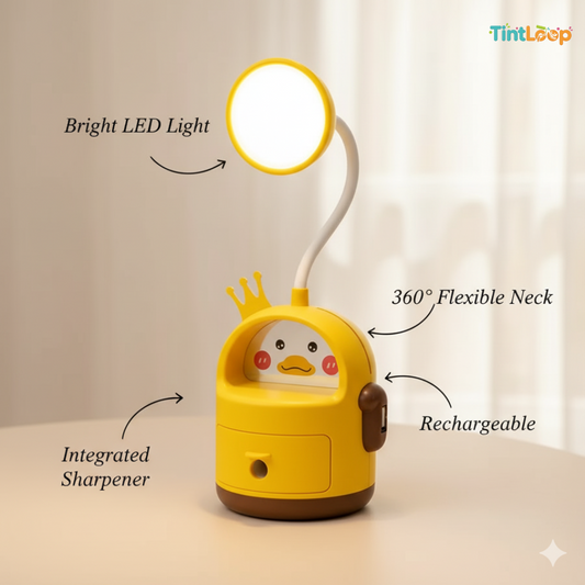 2-in-1 Rechargeable LED Bunny Desk Lamp with Sharpener