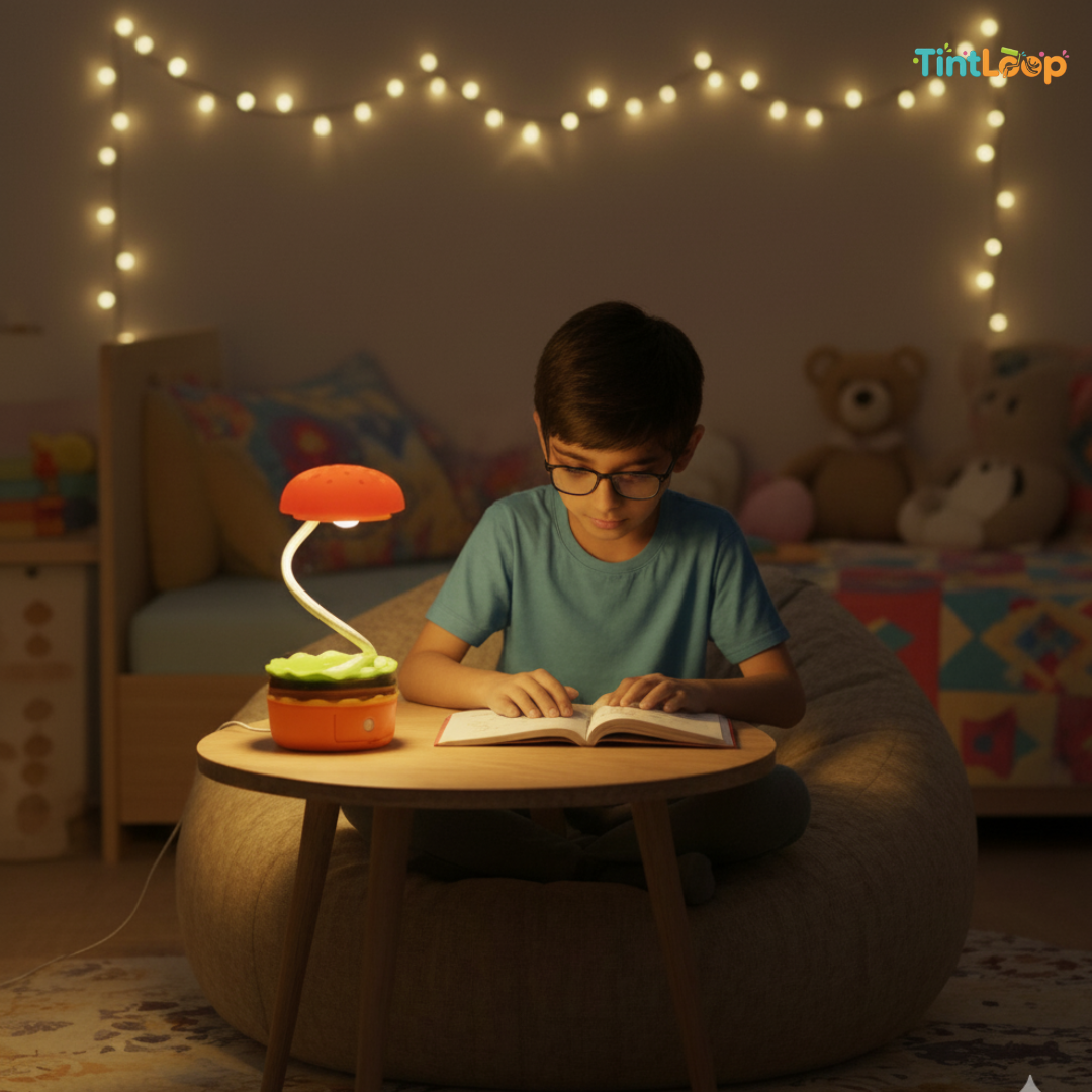 Bite-Sized Burger LED Desk Lamp | Rechargeable with Sharpener