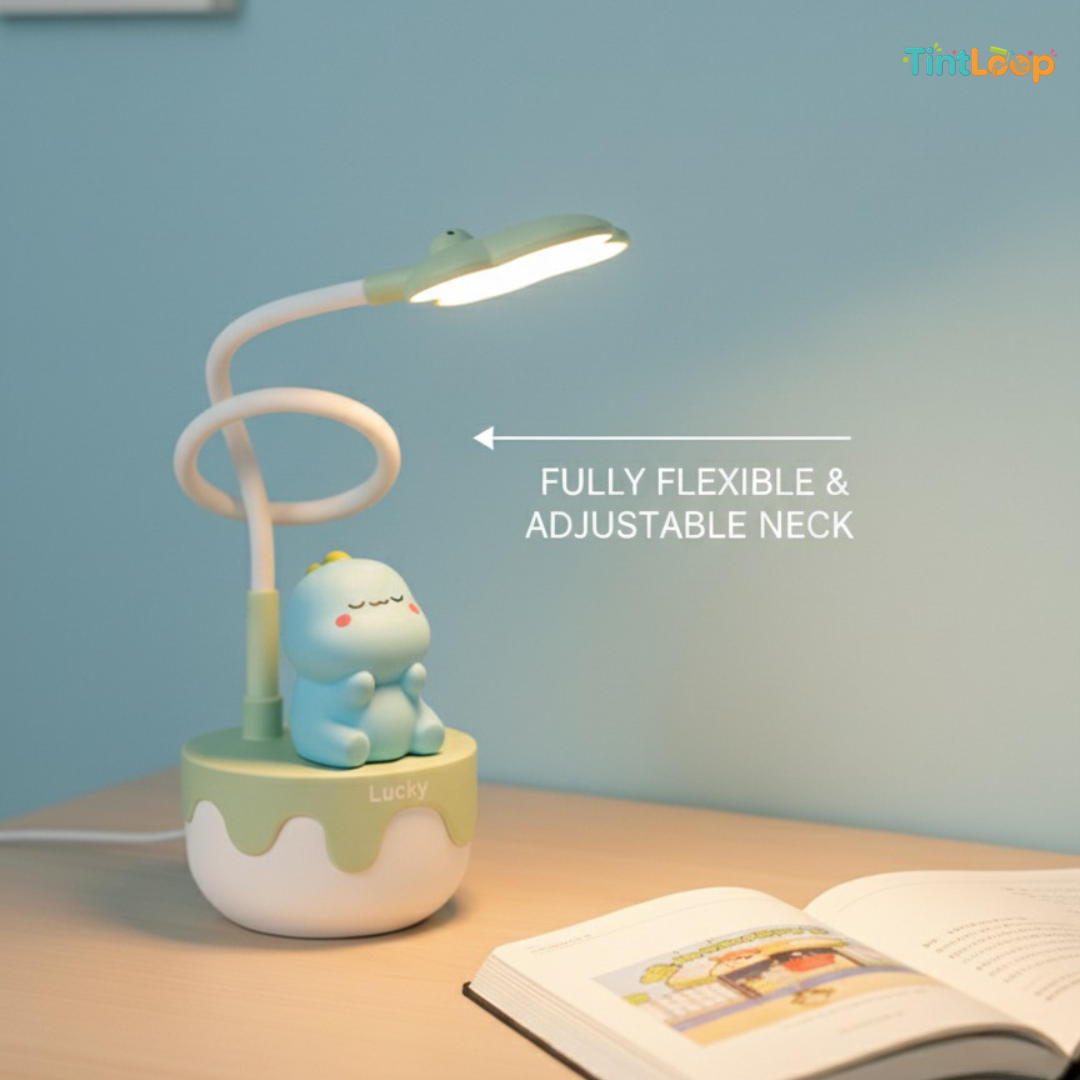 Cute Dino 2-in-1 LED Desk Lamp with Mood Lighting