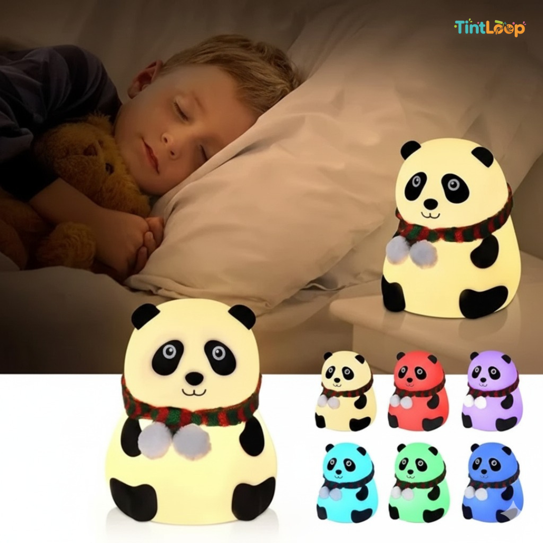 Cute Rechargeable Panda LED Night Light | Soft Silicone & Tap Control