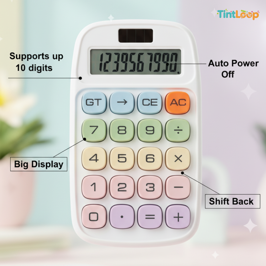 The Pastel Pop Calculator | Cute & Functional Desk Essential