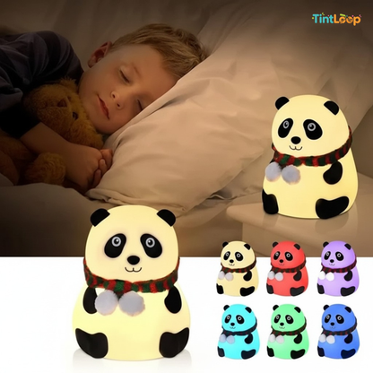 Cute Rechargeable Panda LED Night Light | Soft Silicone & Tap Control