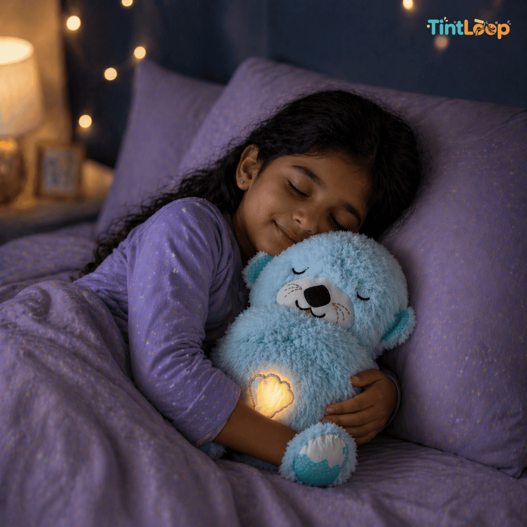 Breathing Teddy Bear Plush, Soft Glow, Sleep & Anxiety Relief