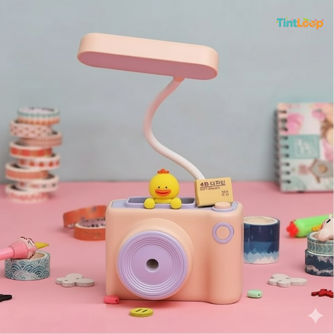 Cute Camera 2-in-1 LED Desk Lamp with Sharpener