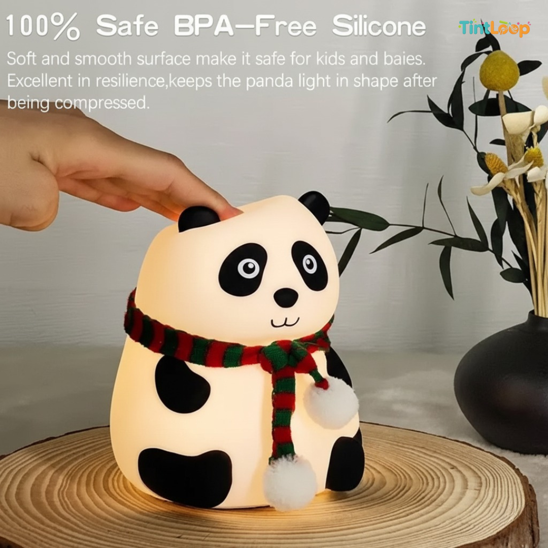 Cute Rechargeable Panda LED Night Light | Soft Silicone & Tap Control