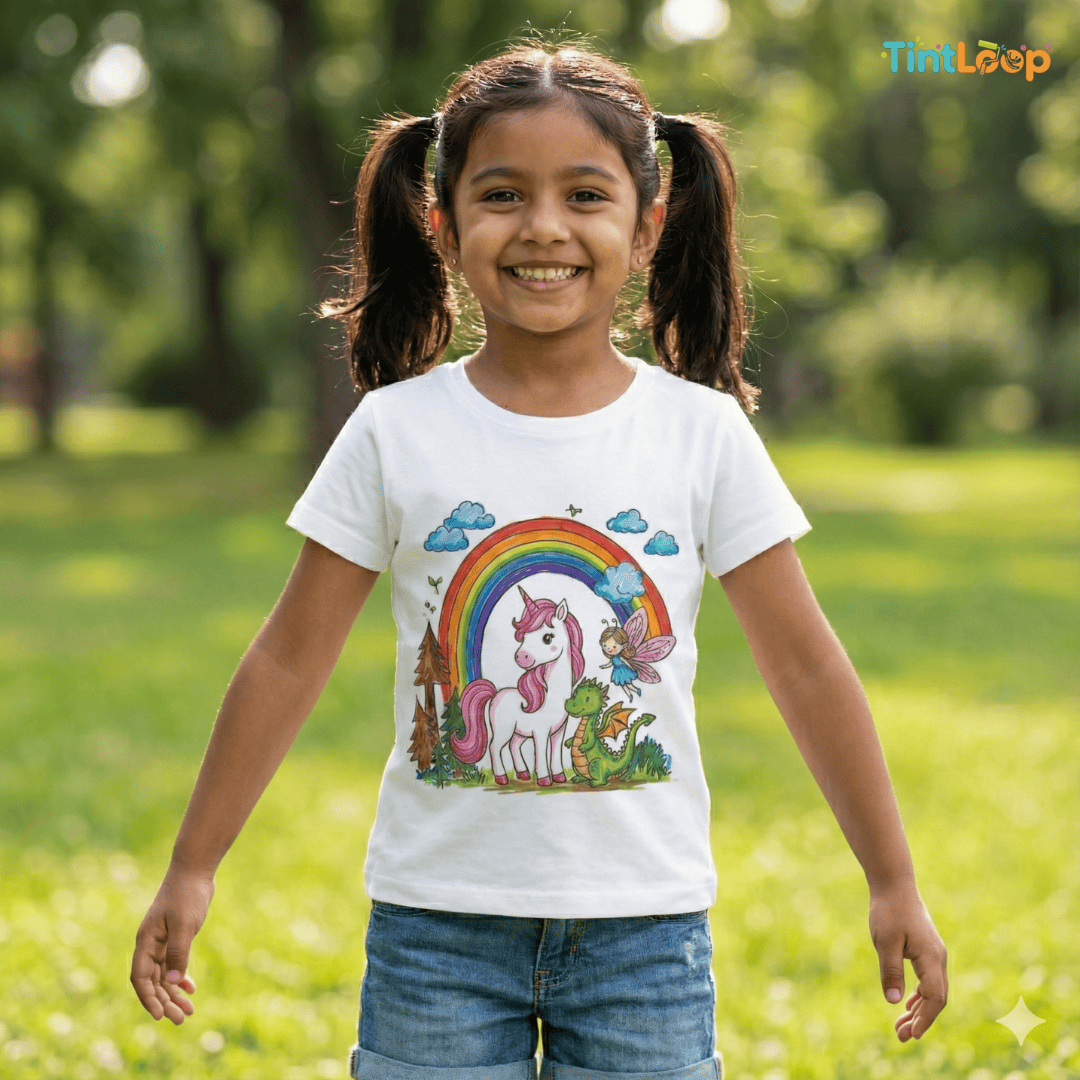 DIY Colouring T-Shirt Kit with 6 Washable Markers | Color, Wear, Wash & Repeat!