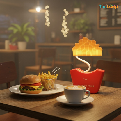 Cute French Fries LED Desk Lamp | Flexible Neck & USB Rechargeable