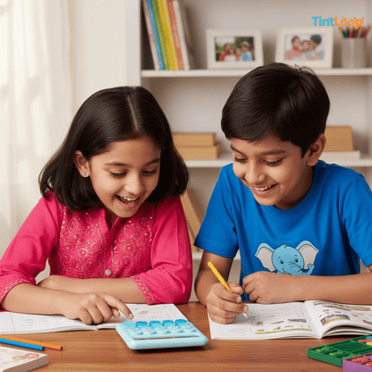 Aesthetic Cute Desk Calculator with Retro Round Keys
