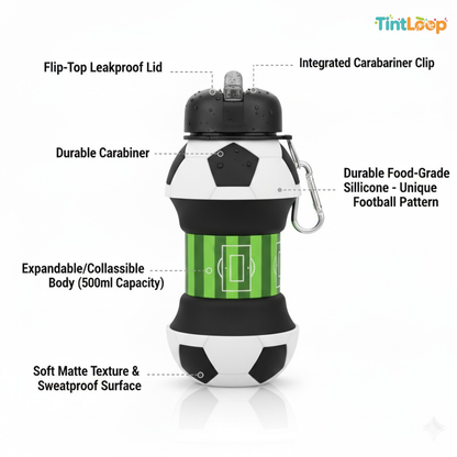 Sports Silicone Water Bottle for Kids & Adults | Collapsible & Leakproof