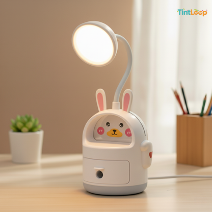2-in-1 Rechargeable LED Bunny Desk Lamp with Sharpener