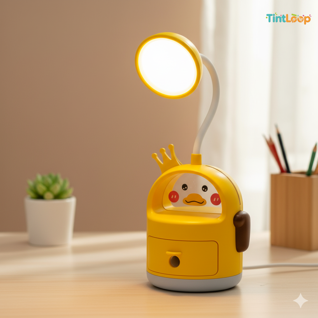 2-in-1 Rechargeable LED Bunny Desk Lamp with Sharpener