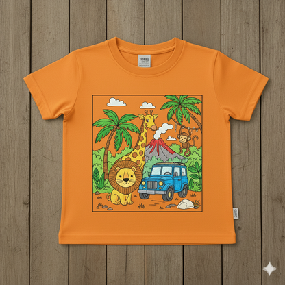 Kids DIY Jungle Safari Coloring T-Shirt – With Sketch Pens